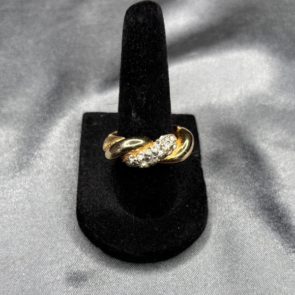 Kenneth Jay Lane Gold and Silver Twisted Ring - Picture 1 of 7